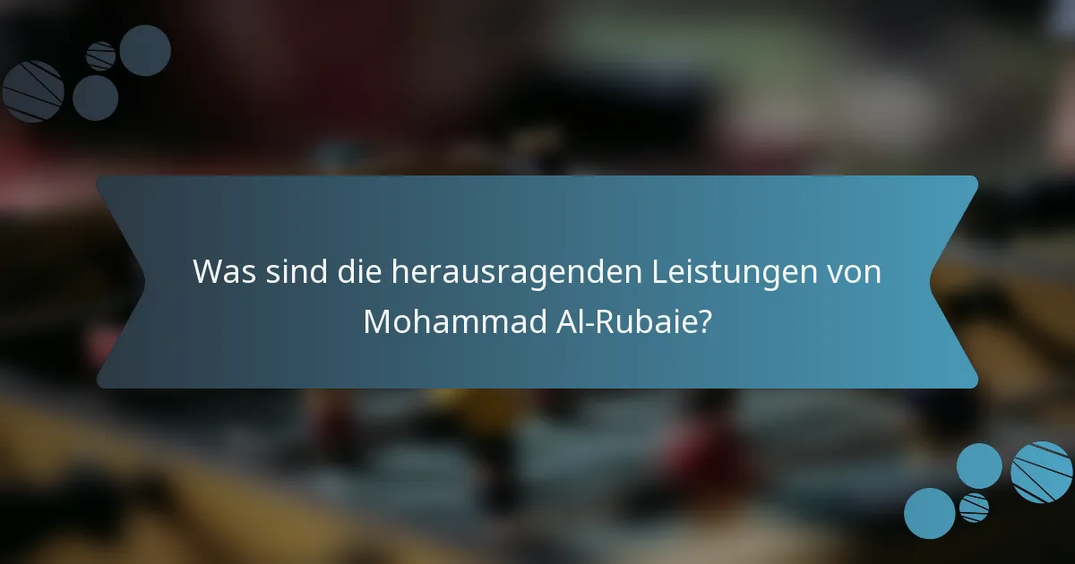 Was sind die herausragenden Leistungen von Mohammad Al-Rubaie?