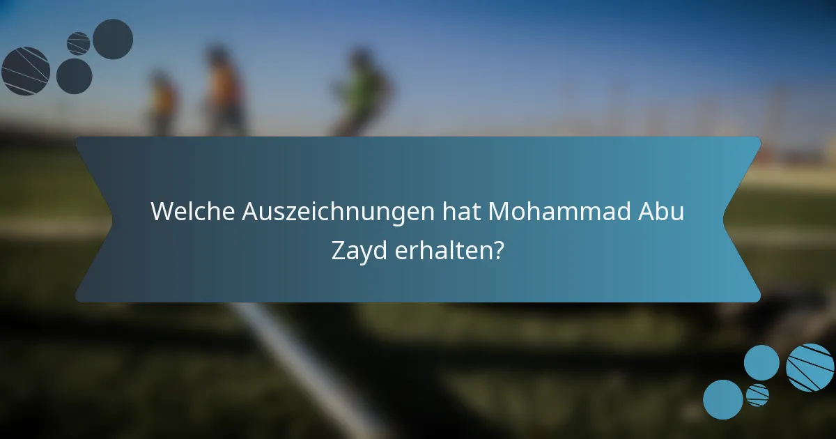 Welche Auszeichnungen hat Mohammad Abu Zayd erhalten?