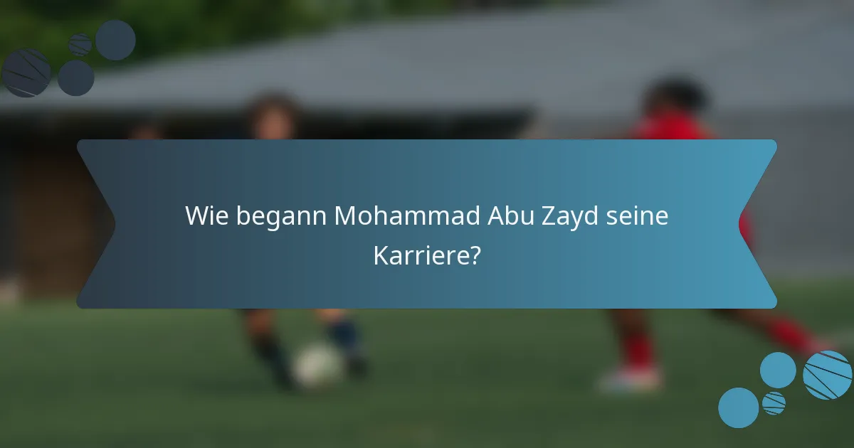 Wie begann Mohammad Abu Zayd seine Karriere?