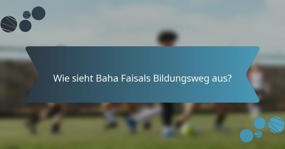Wie sieht Baha Faisals Bildungsweg aus?