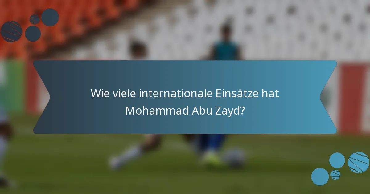 Wie viele internationale Einsätze hat Mohammad Abu Zayd?